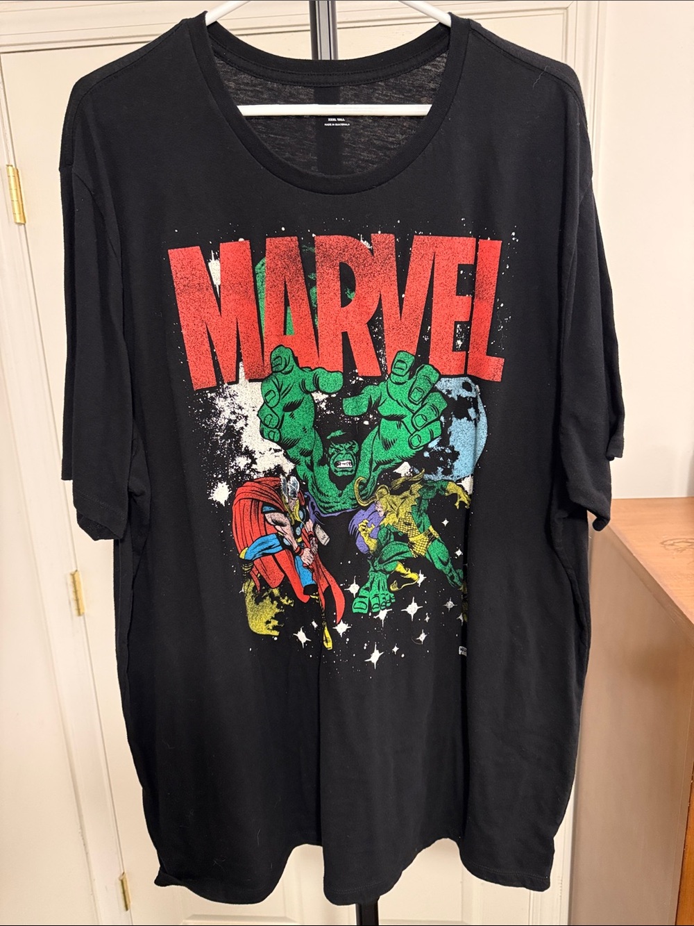 Marvel Men's 3XLT Black Graphic Hulk, Loki & Thor Tee
